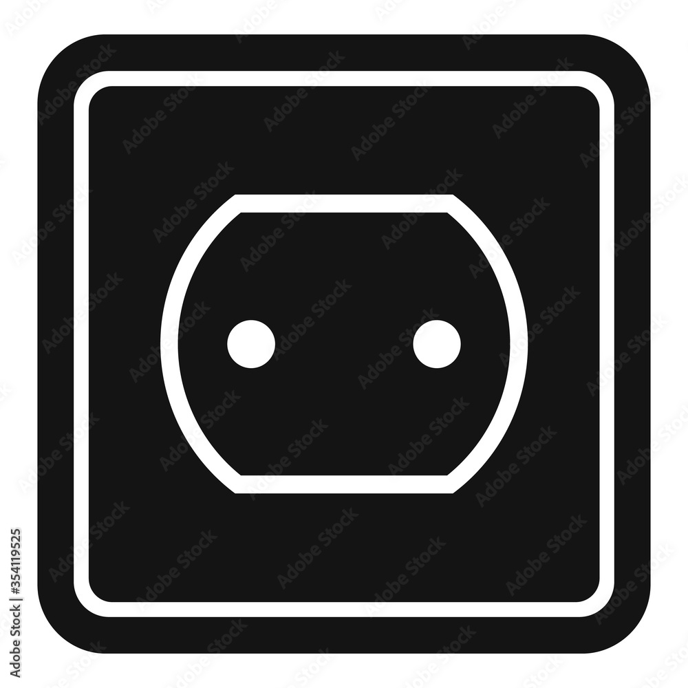 Poster tech power socket icon. simple illustration of tech power socket vector icon for web design isolated