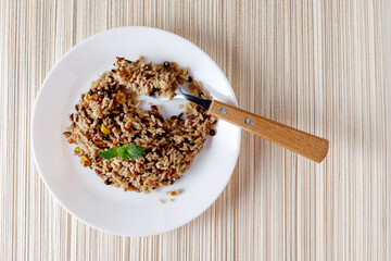 Vegetarian quinoa, rice, lentils and corn salad