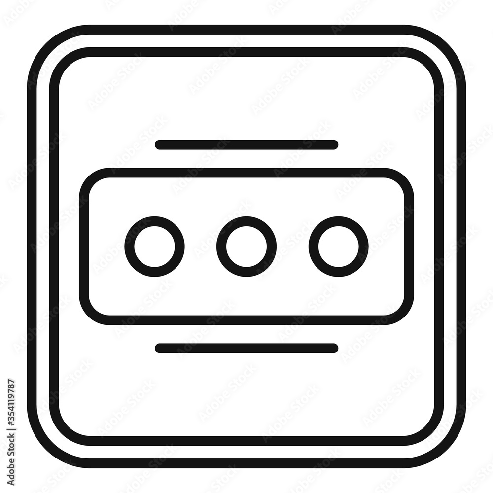 Poster power socket icon. outline power socket vector icon for web design isolated on white background