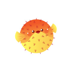 Cute little Puffer Fish illustration © elysart