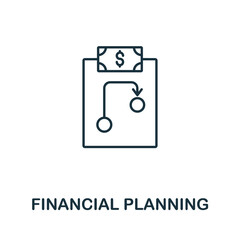 Financial Planing icon from planing collection. Simple line Financial Planing icon for templates, web design and infographics
