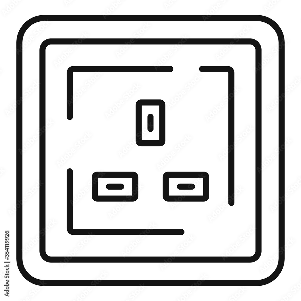 Poster type g power socket icon. outline type g power socket vector icon for web design isolated on white b