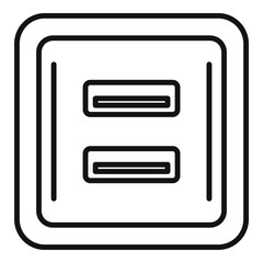 Fototapeta premium Usb power socket icon. Outline usb power socket vector icon for web design isolated on white background