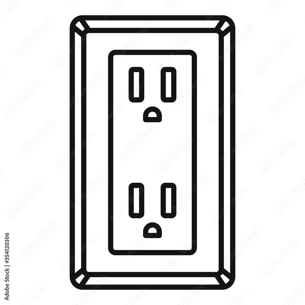 Poster double type b power socket icon. outline double type b power socket vector icon for web design isola