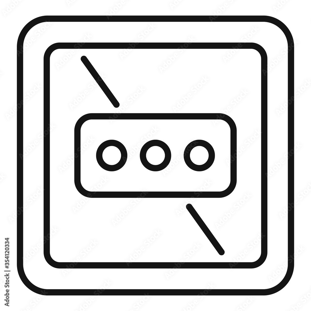 Poster type l power socket icon. outline type l power socket vector icon for web design isolated on white b