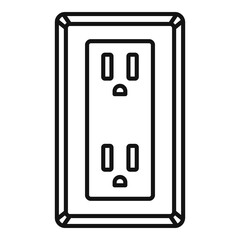Double type b power socket icon. Outline double type b power socket vector icon for web design isolated on white background