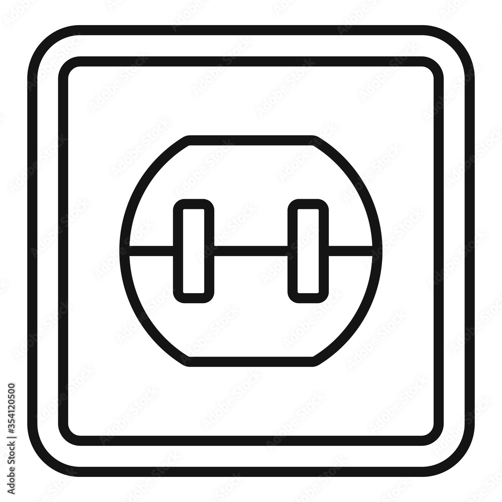 Poster element power socket icon. outline element power socket vector icon for web design isolated on white