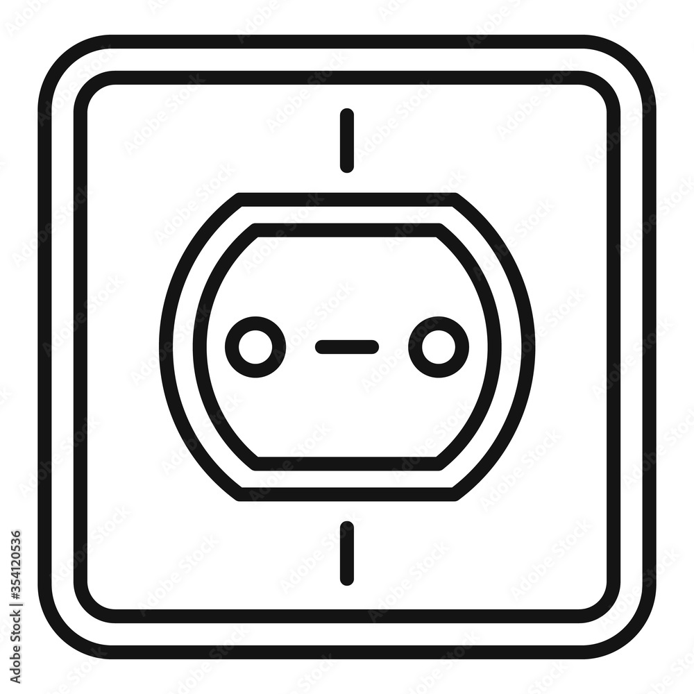 Poster tech power socket icon. outline tech power socket vector icon for web design isolated on white backg