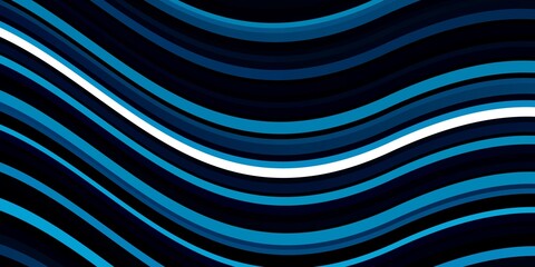 Dark BLUE vector pattern with curved lines. Colorful geometric sample with gradient curves.  Pattern for busines booklets, leaflets