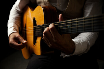 Fototapeta premium man playing guitar