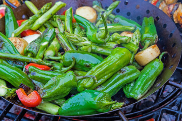 tasty vegetarian food on the grill