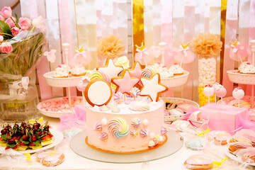 these are pink desserts at the candy bar