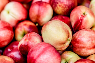 colorfull peach pile at the market