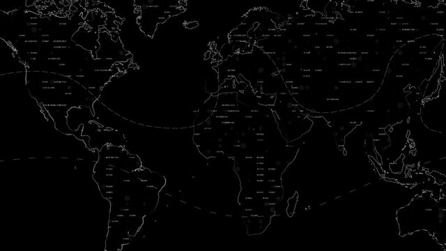PNG Alpha.HUD technological futuristic User Interface.World Map with circle pointers.Global Connections,population.Countries and cities.