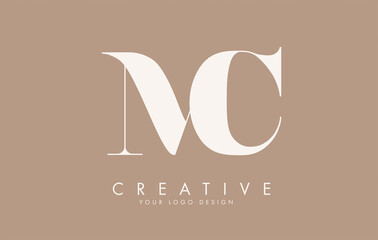 MC M C letters logo design. Long Tail effect vector illustration.