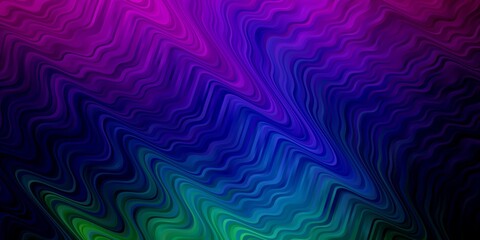 Dark Multicolor vector texture with wry lines. Colorful abstract illustration with gradient curves. Pattern for websites, landing pages.