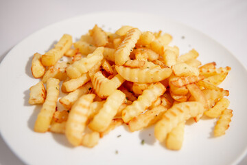 Chips, chrinkle chips cooked, french fries food