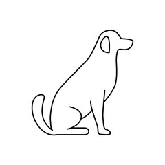 Dog simple line vector icon