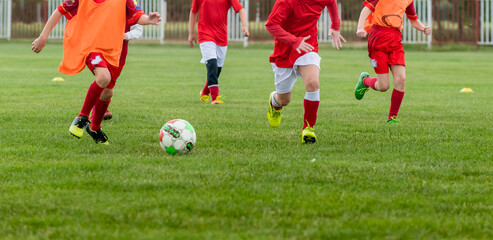 Soccer football players  team competition in the stadium