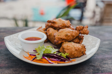 Tasty colorful asian dishes