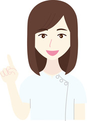 若い白衣の女性	