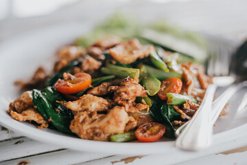 Tasty colorful asian dishes