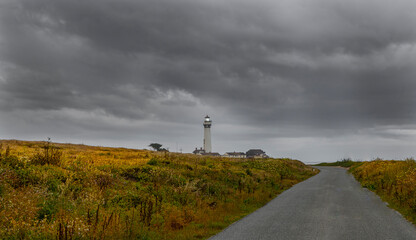 A road to the lighthouse on a cloudy day in Pescadero, Ca. off Cabrillo Hwy 1
