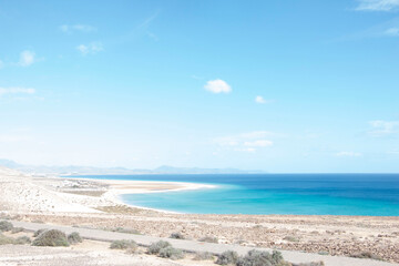 Beaches and nature on the island of Fuerteventura, Canary islands, Spain.