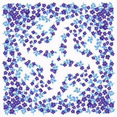 Minimal art flower print. Floral trendy background for scarf print, textile, covers, surface, scrapbooking, decoupage. Bandana, pareo, home textile design