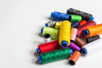 Set of multi-colored threads for sewing