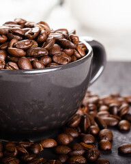 coffee beans in a cup
