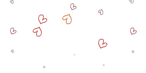 Light Orange vector texture with lovely hearts.