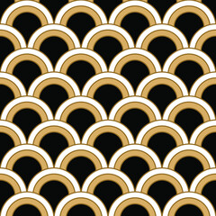 art deco abstract seamless pattern with circles 