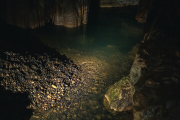 the Underground Lake in Prometheus Cave, Georgia