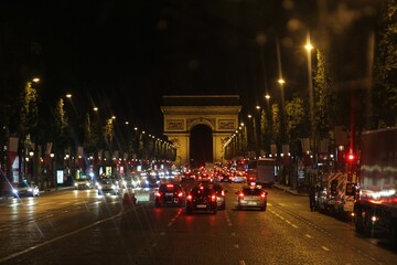traffic in the night city