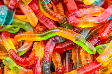 pile of tasty gummy snakes