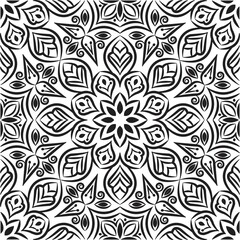 Fototapeta premium Ornamental mandala design abstract background. Seamless pattern with flowers