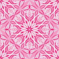 Ornamental mandala design abstract background. Seamless pattern with flowers