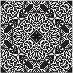 Ornamental mandala design abstract background. Seamless pattern with flowers