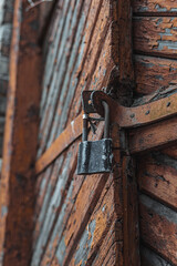 Keylock on a wooden gate