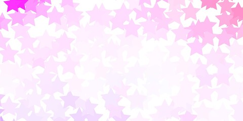 Light Purple, Pink vector background with colorful stars. Colorful illustration with abstract gradient stars. Best design for your ad, poster, banner.