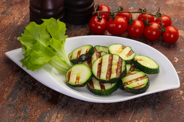 Vegan cuisine - grilled zucchini