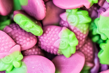 purple strawbeery pile of sweets