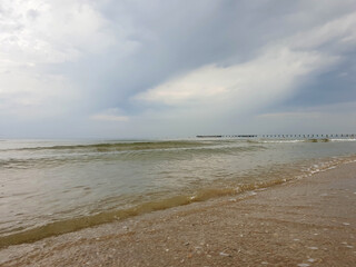 A warm summer morning on the coast of the Black sea. Anapa, Krasnodar region.