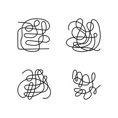 Vector scribble collection. Messy lines isolated on white background.