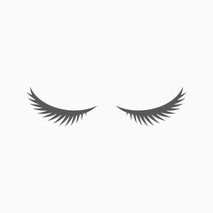 eyelashes icon, mascara vector illustration