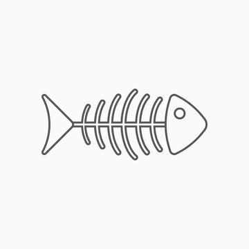 fish bone icon, fish dead vector