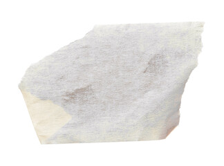 White adhesive paper tape stick over isolated background, blank fastening packaging wrinkled sticker