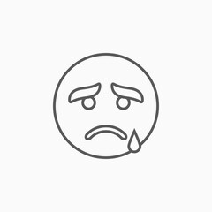sad icon, emotion vector, sorrow illustration