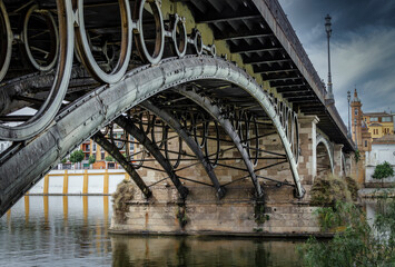 The Triana bridge over the Guadalquivir river